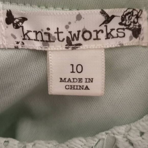 KNITWORKS MINT LACE OVERLAY DRESS SZ.10 GIRLS EUC - Picture 5 of 7